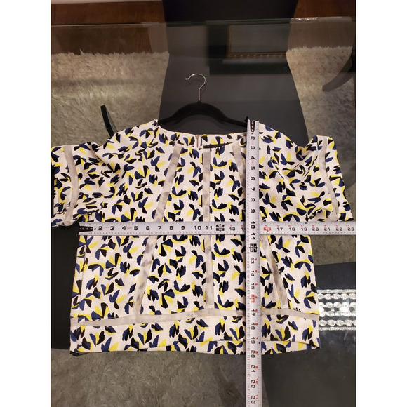 New York Women's Multicolor 100% Polyester Round Neck Short Sleeve Top Blouse L - Picture 11 of 12